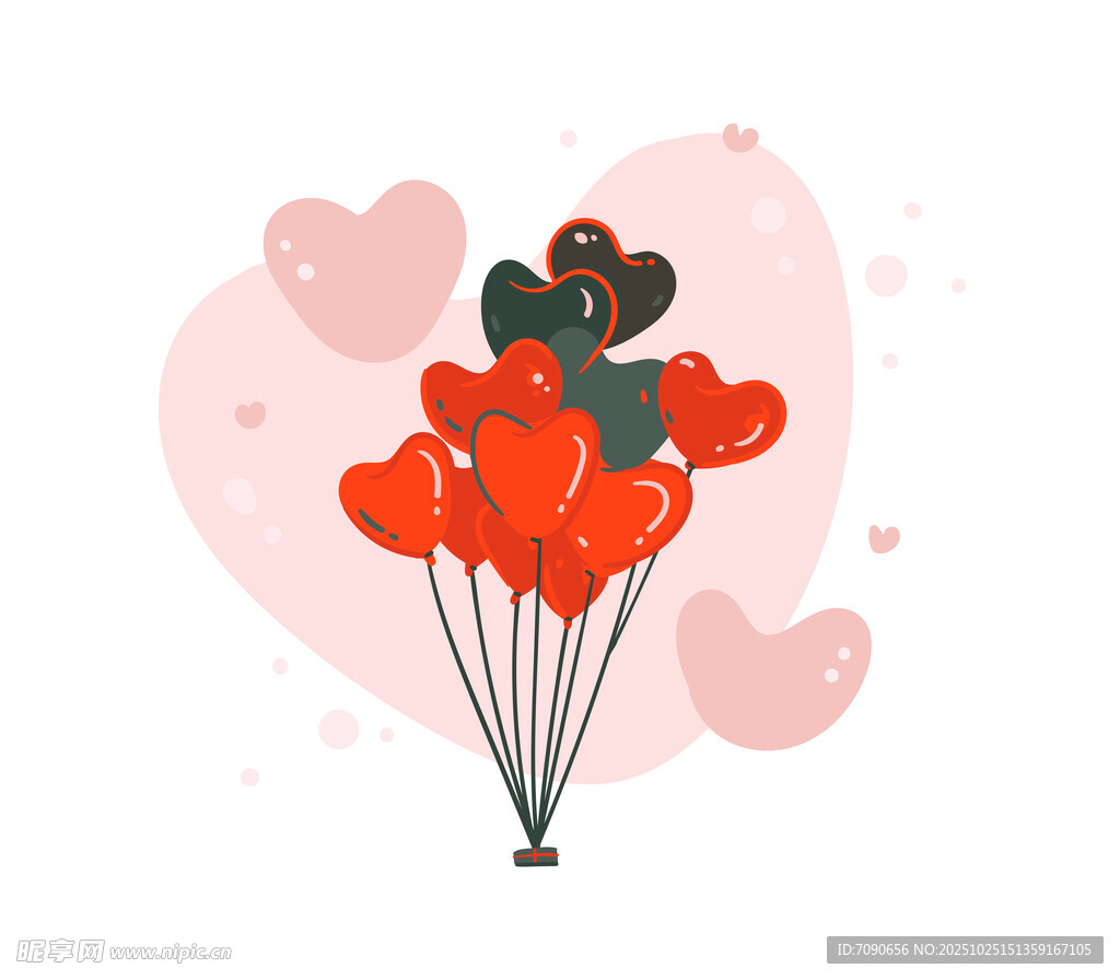 小熊與愛心氣球浪漫畫面
