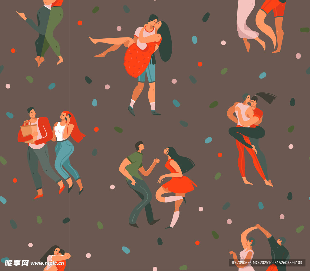 歡快人群熱舞圖案背景