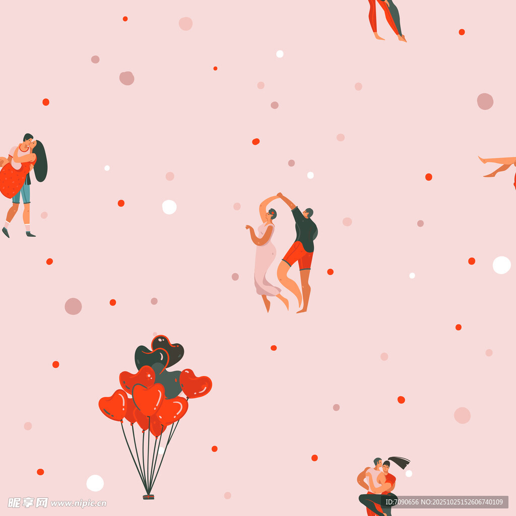 浪漫舞蹈與氣球粉色背景圖