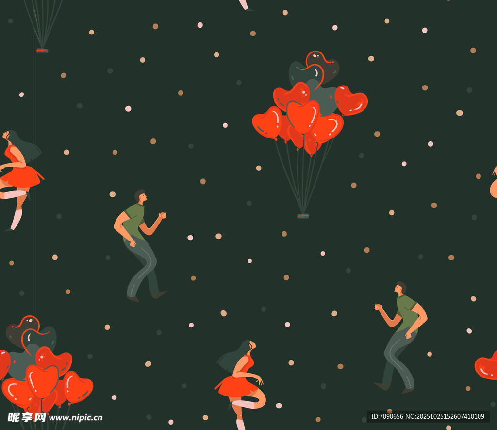 舞者與繁花的夢(mèng)幻圖案