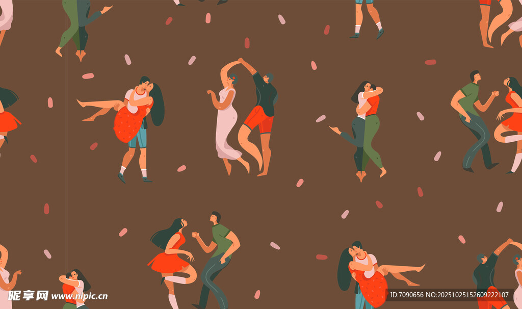 復(fù)古風(fēng)格舞蹈人物圖案