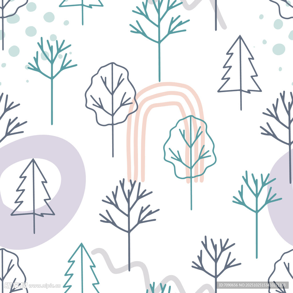 森林彩虹圖案背景