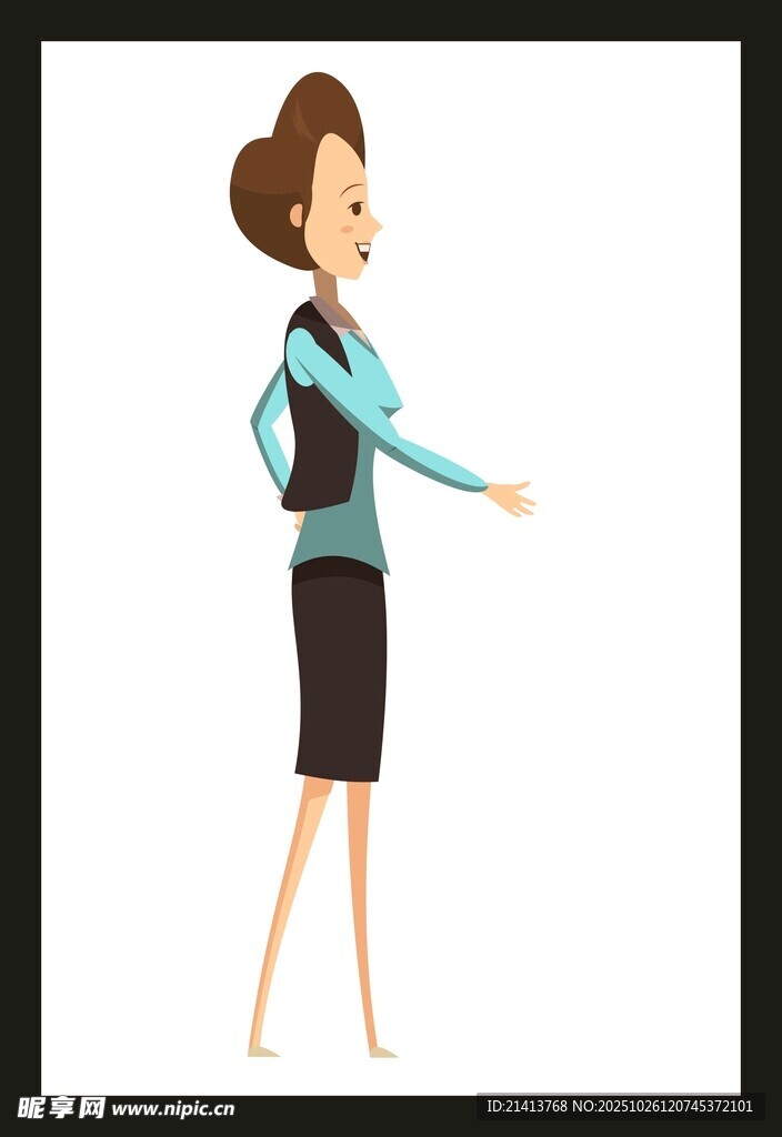 商務(wù)女士伸手示意動(dòng)作圖