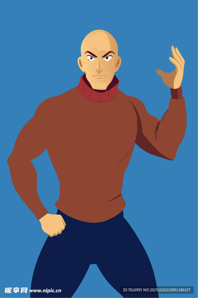 功夫男子擺出武術(shù)姿勢