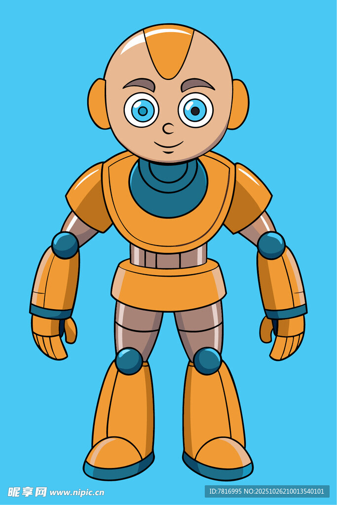 橙色可愛機(jī)器人形象
