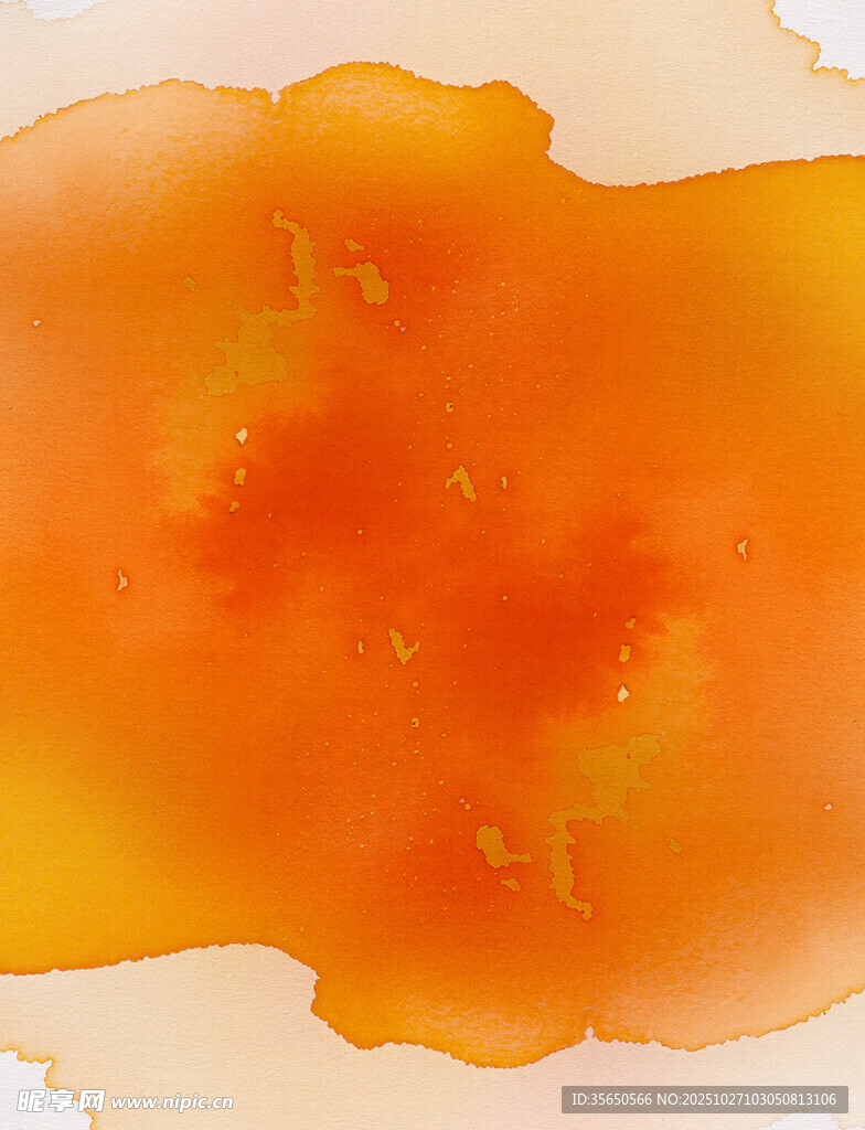橙黃色水彩暈染藝術背景