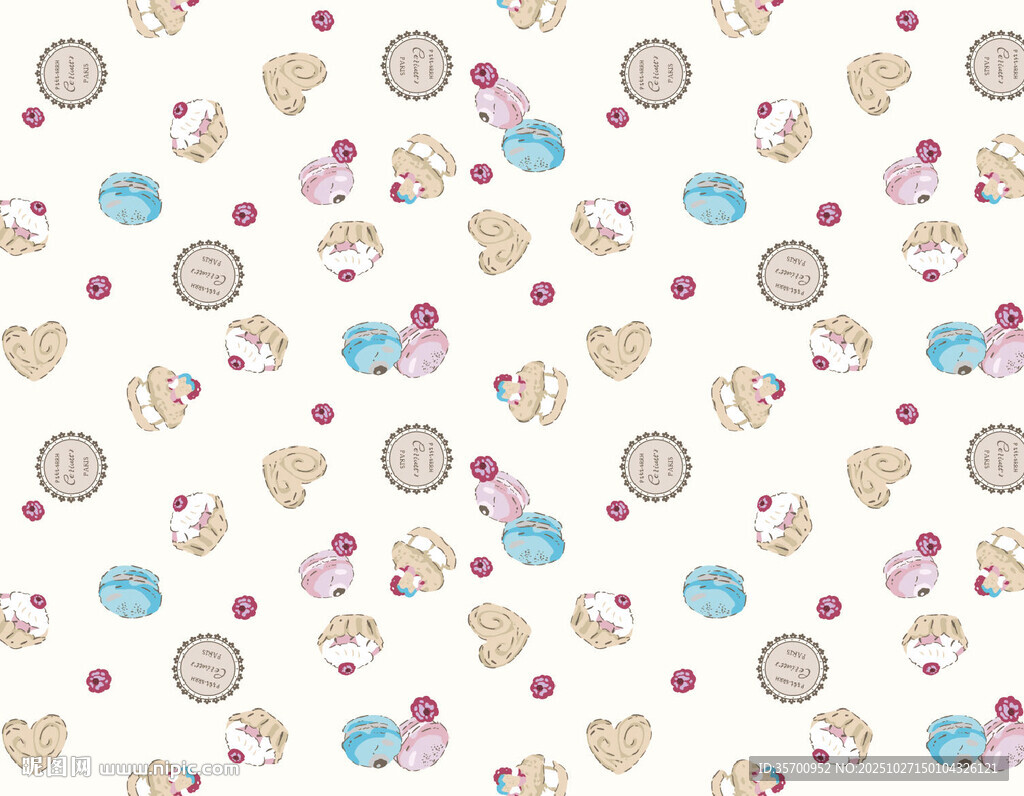 可愛(ài)卡通圖案無(wú)縫背景圖