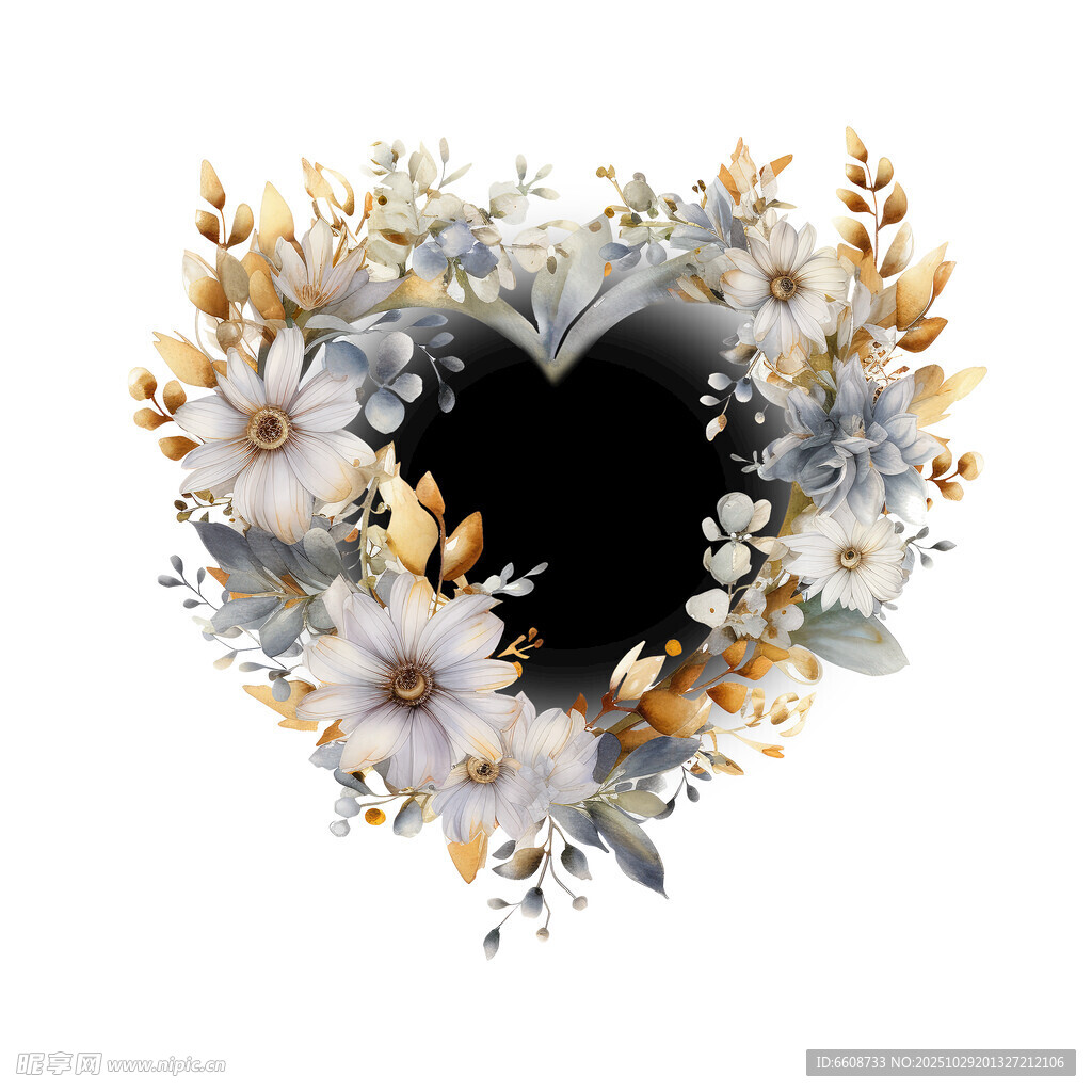 心形花卉裝飾圖案