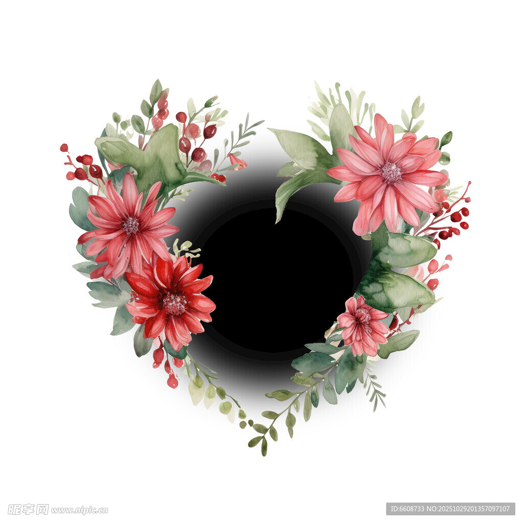 心形花卉裝飾圖案