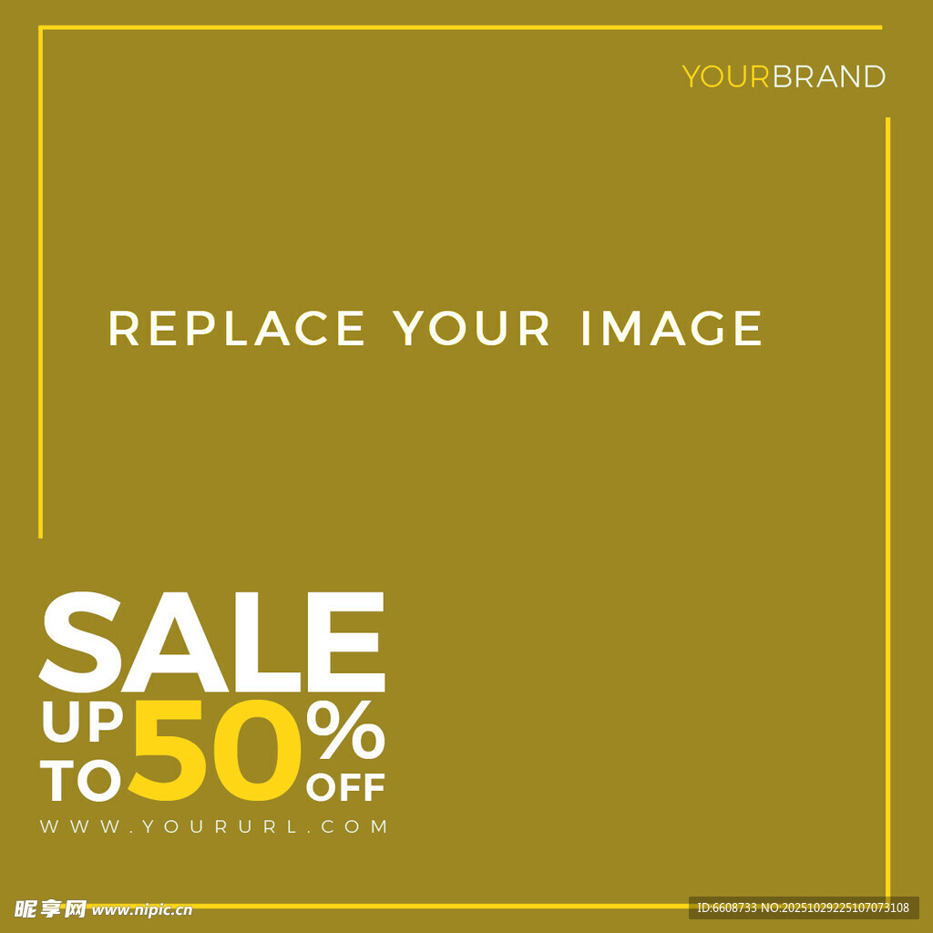 黃色背景促銷廣告模板