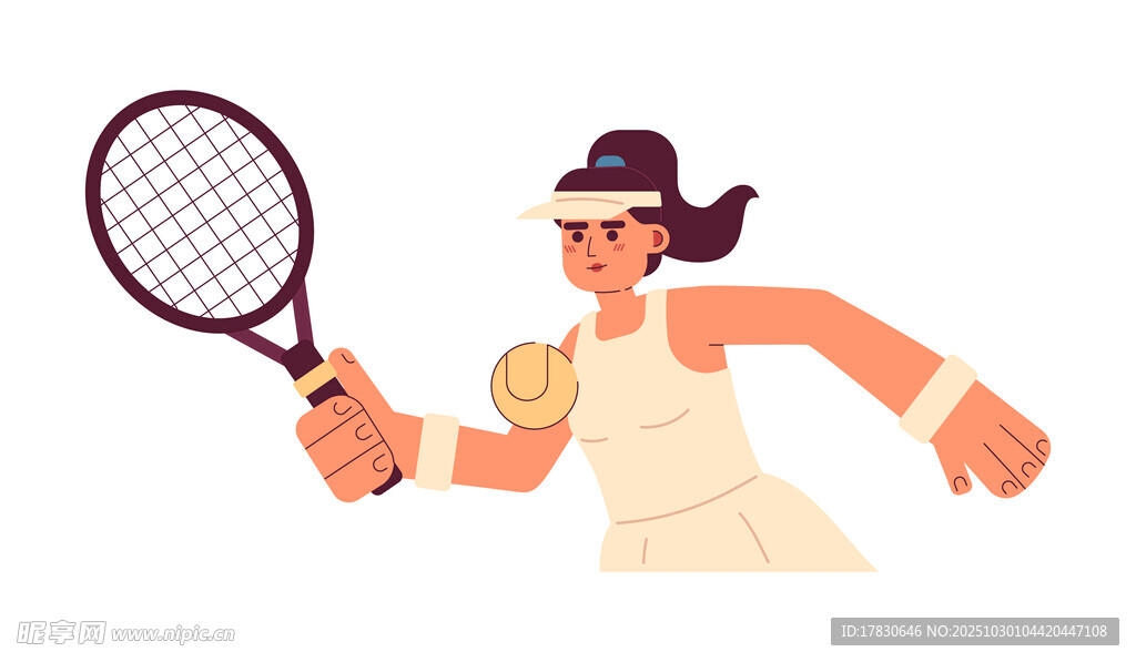 女子專注打網(wǎng)球瞬間