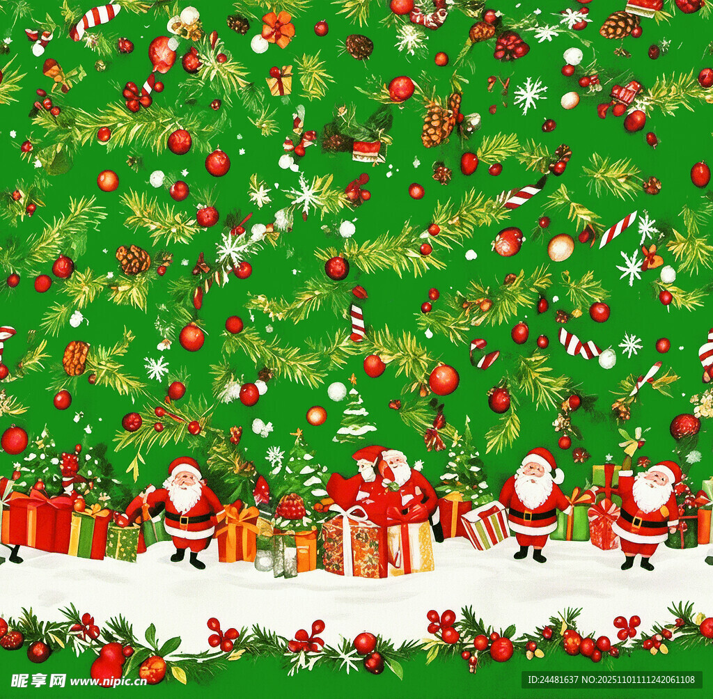 圣誕樹下的歡樂節(jié)日景象