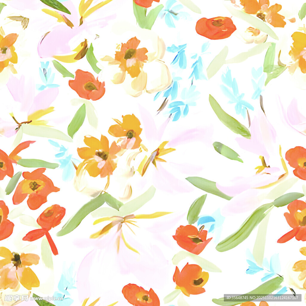 清新花卉水彩圖案背景