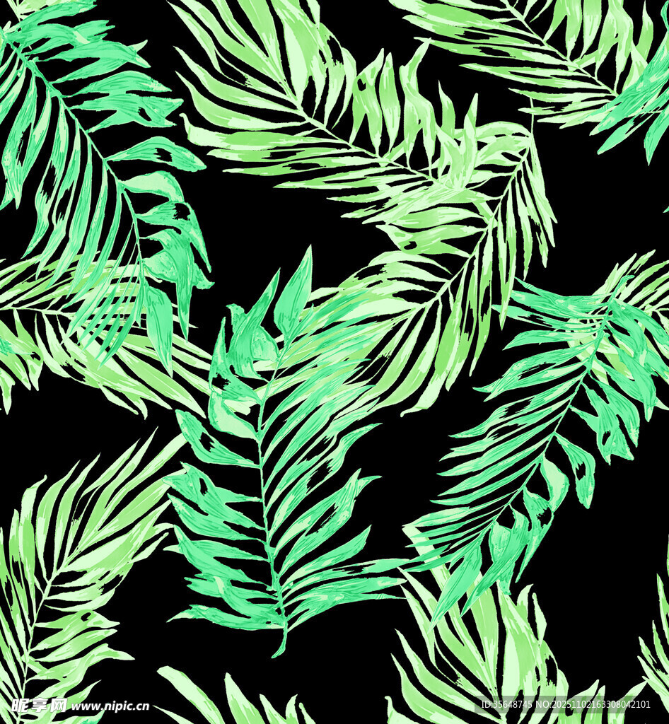熱帶綠葉圖案背景