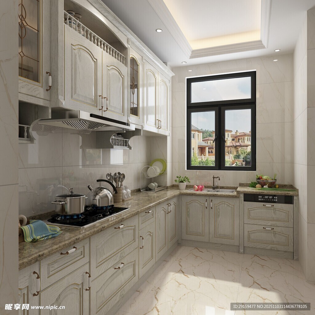 現(xiàn)代簡(jiǎn)約風(fēng)明亮廚房空間