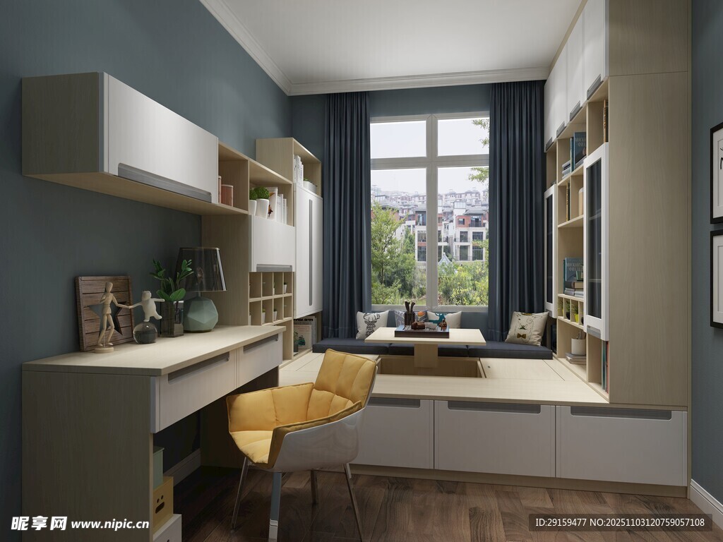 現(xiàn)代簡約風書房設計