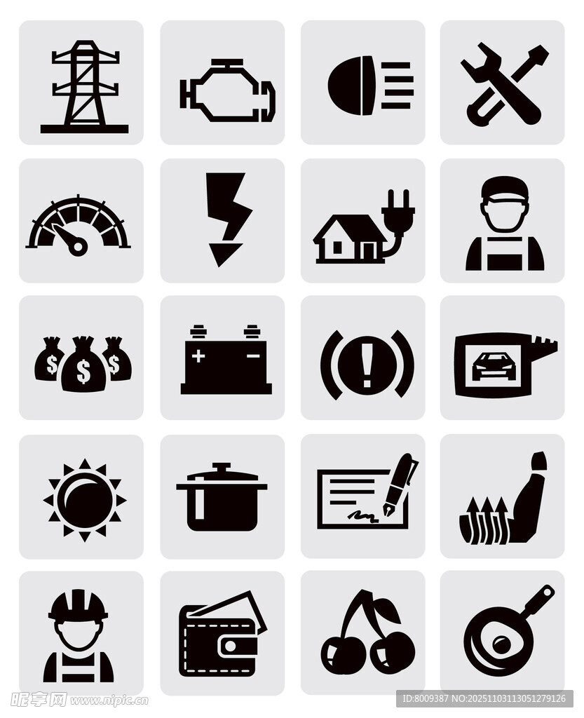 多樣工具圖標集合