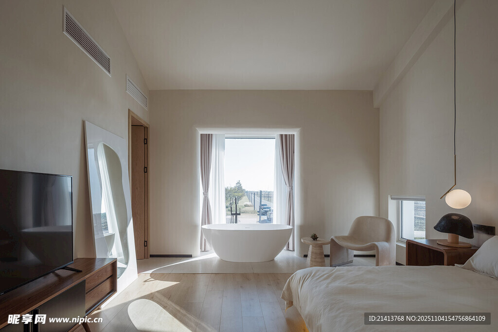 簡(jiǎn)約明亮的現(xiàn)代臥室空間