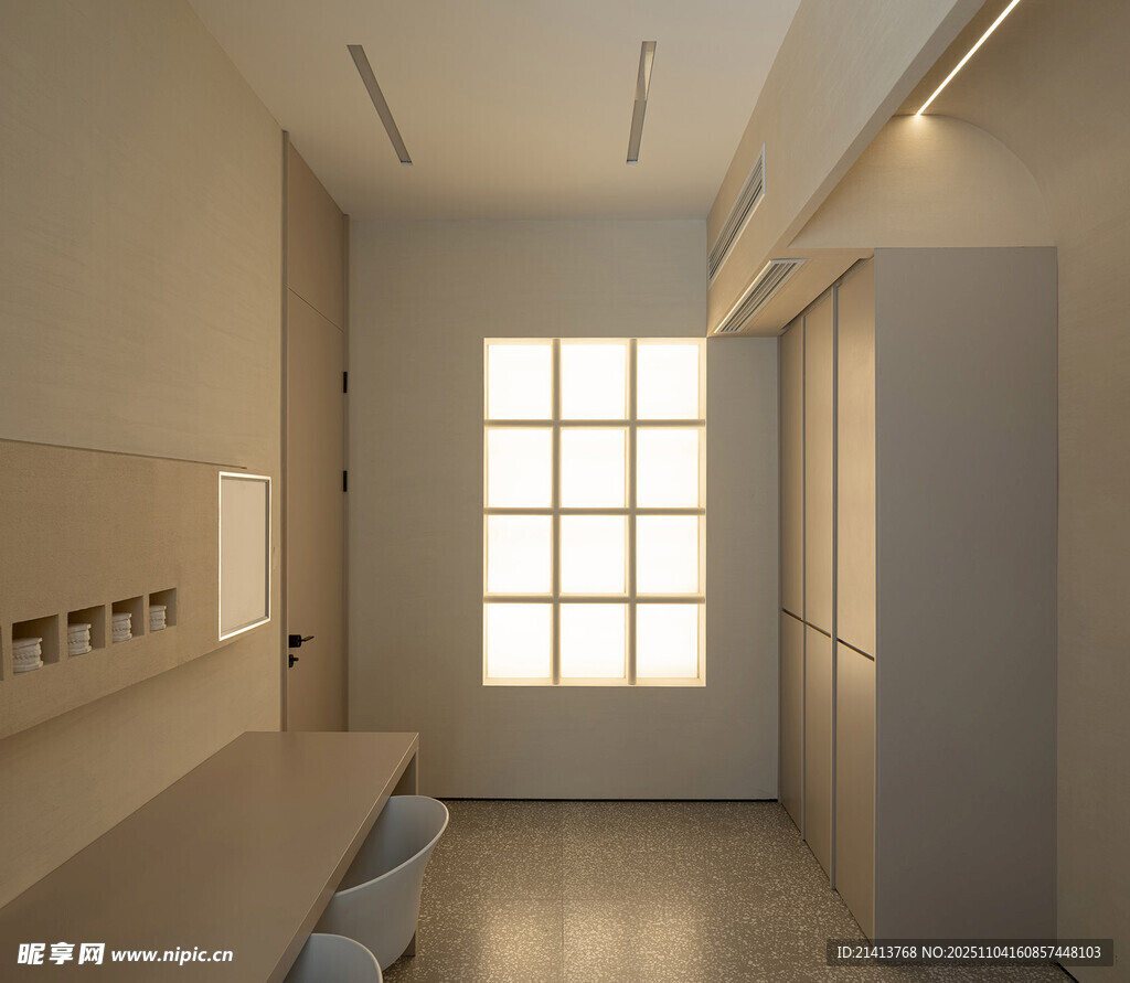 簡約明亮的室內(nèi)走廊空間