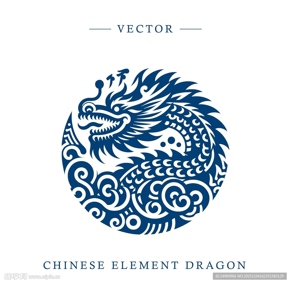 中式龍紋矢量圖案