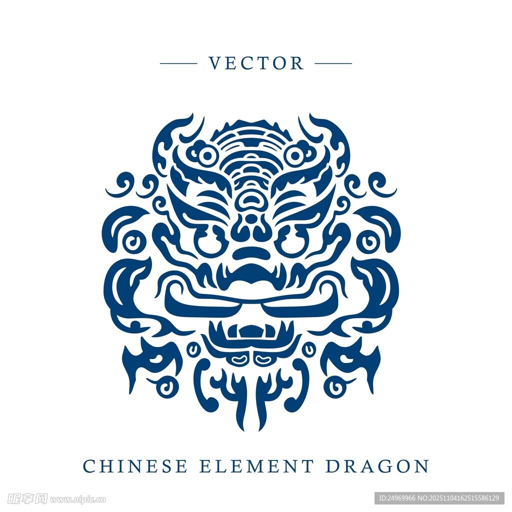 中式龍紋矢量圖案