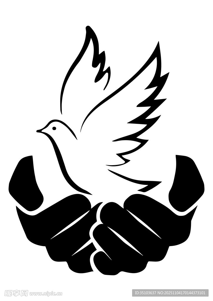 雙手托舉和平鴿