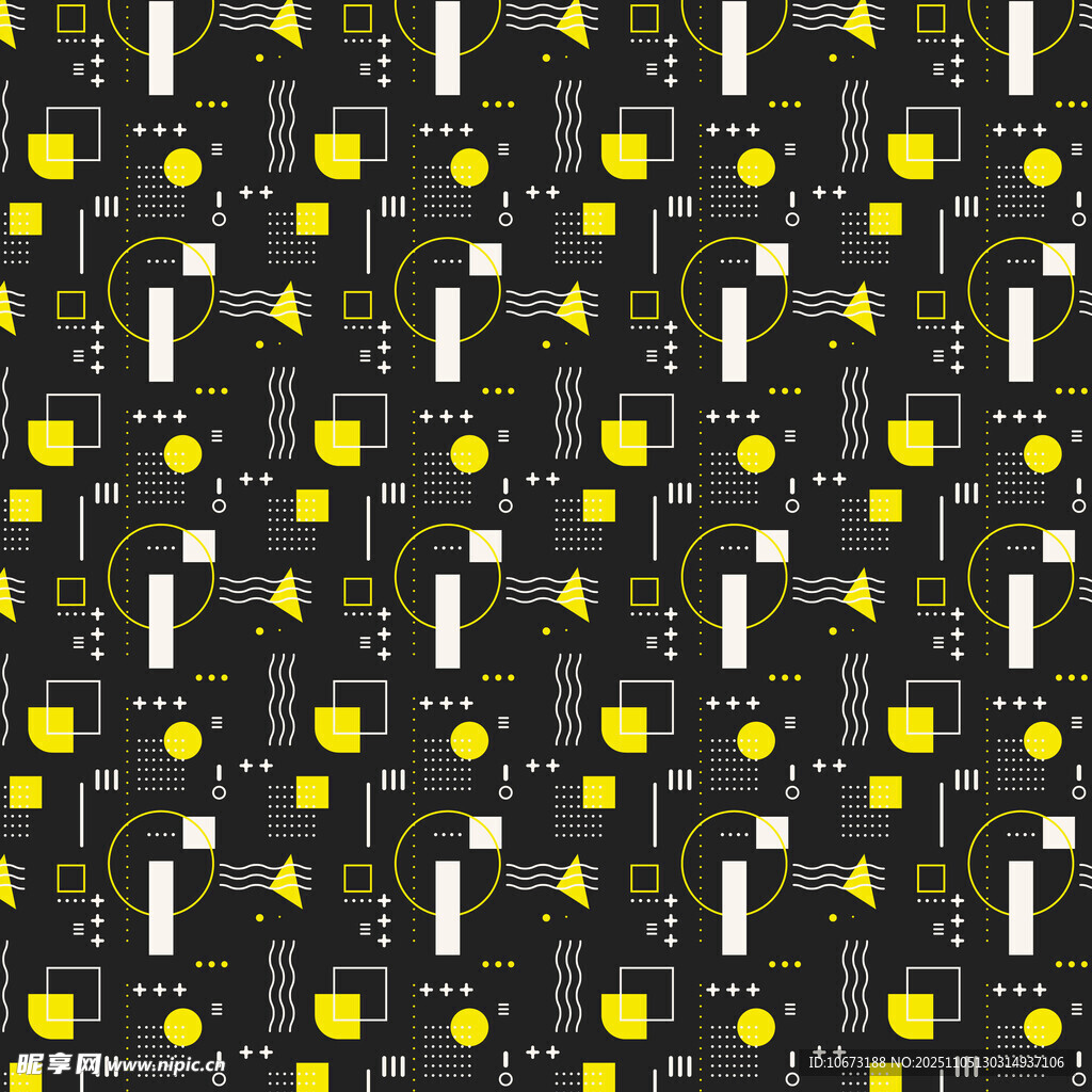 黑色背景上的黃白圖案