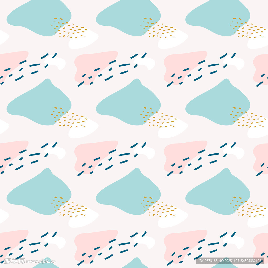 清新云朵雨滴圖案背景