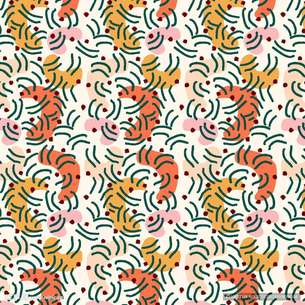 多彩海馬圖案無縫背景