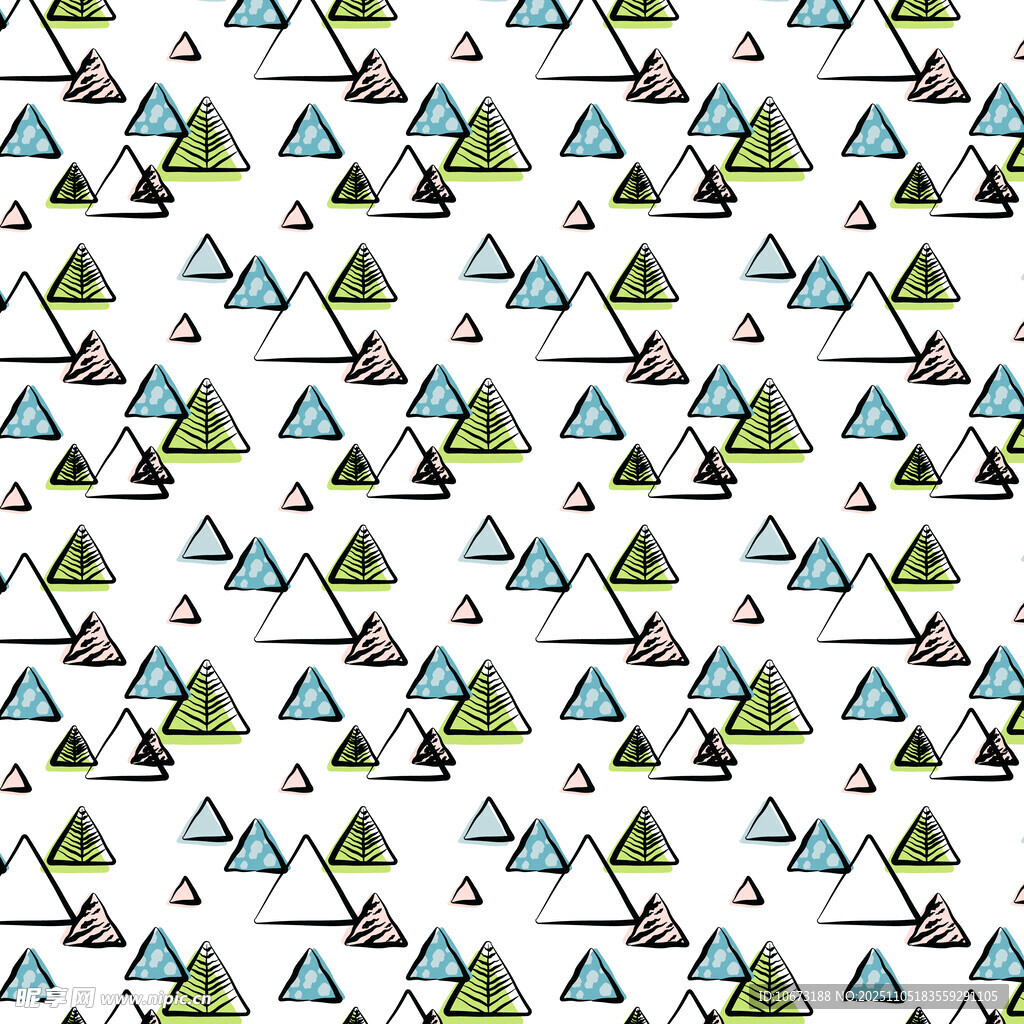 幾何風(fēng)格山景無縫圖案