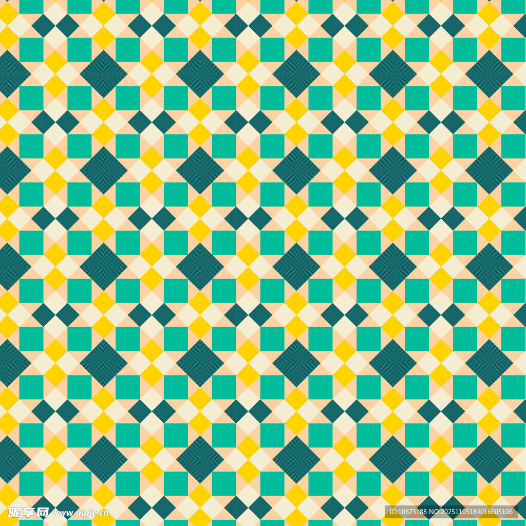 黃綠幾何圖案無縫背景