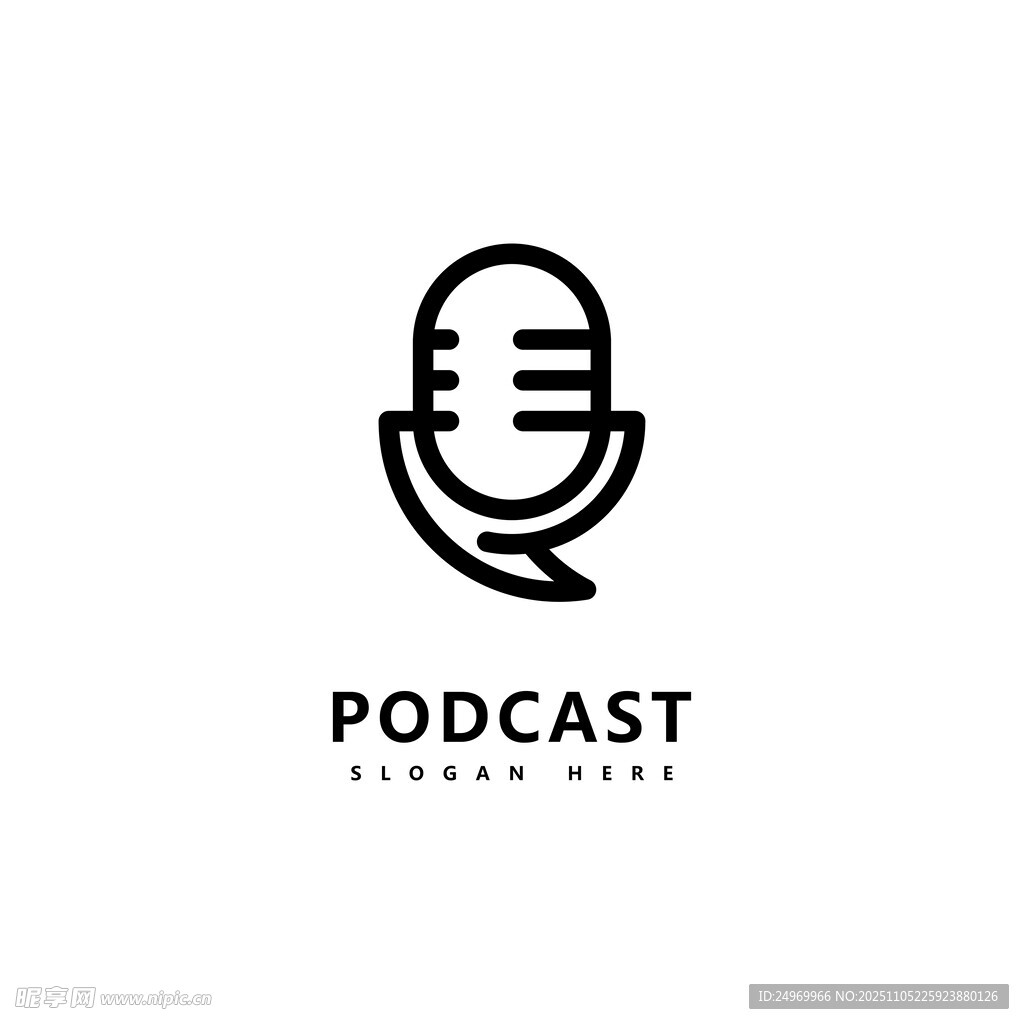 簡約播客標志設計