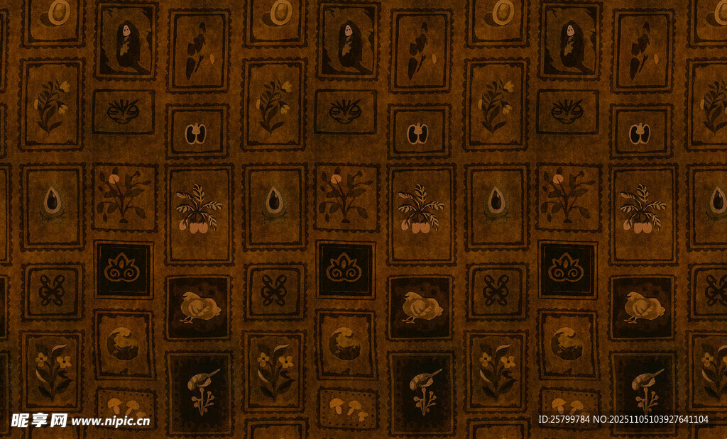 復(fù)古棕色幾何圖案紋理