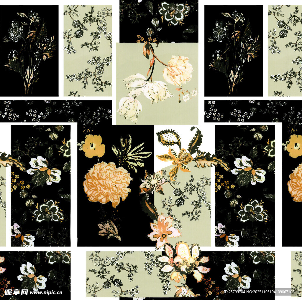 復(fù)古花卉圖案設(shè)計素材