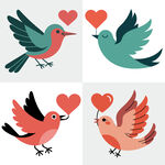 情侶小鳥愛心圖案 
