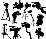 多樣攝影攝像設(shè)備剪影