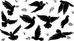 和平鴿剪影圖案