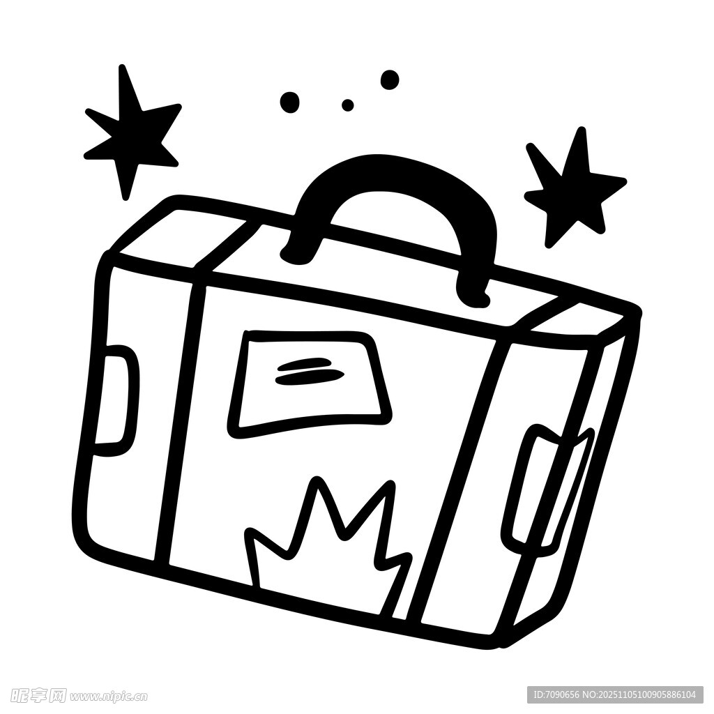 手繪簡約風旅行行李箱