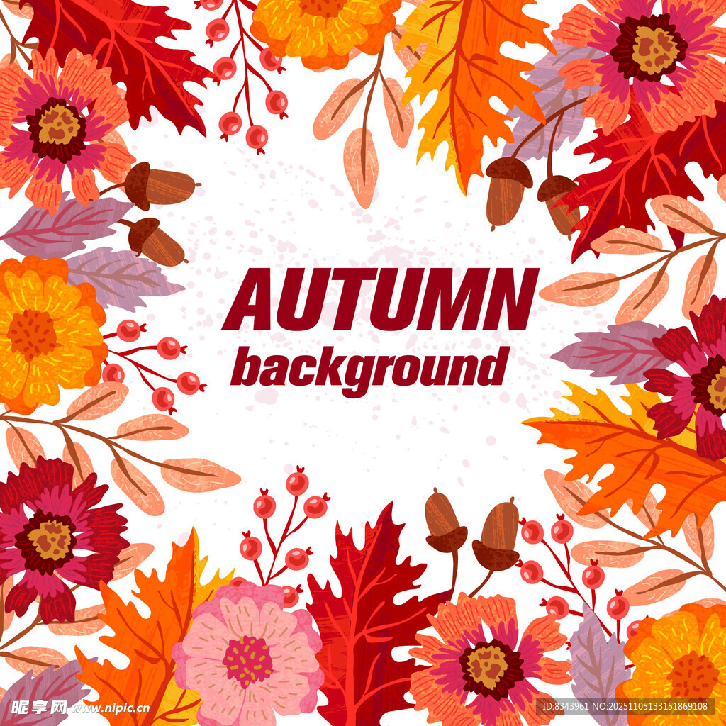 秋季花卉背景圖