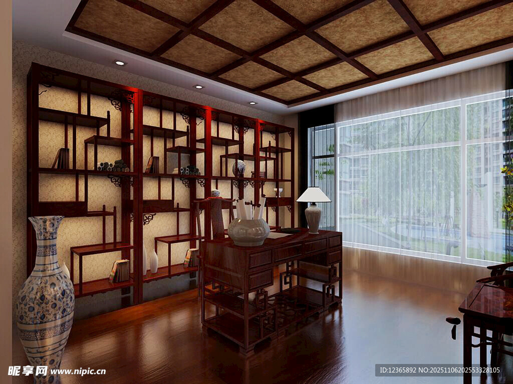中式典雅書房 盡顯古韻