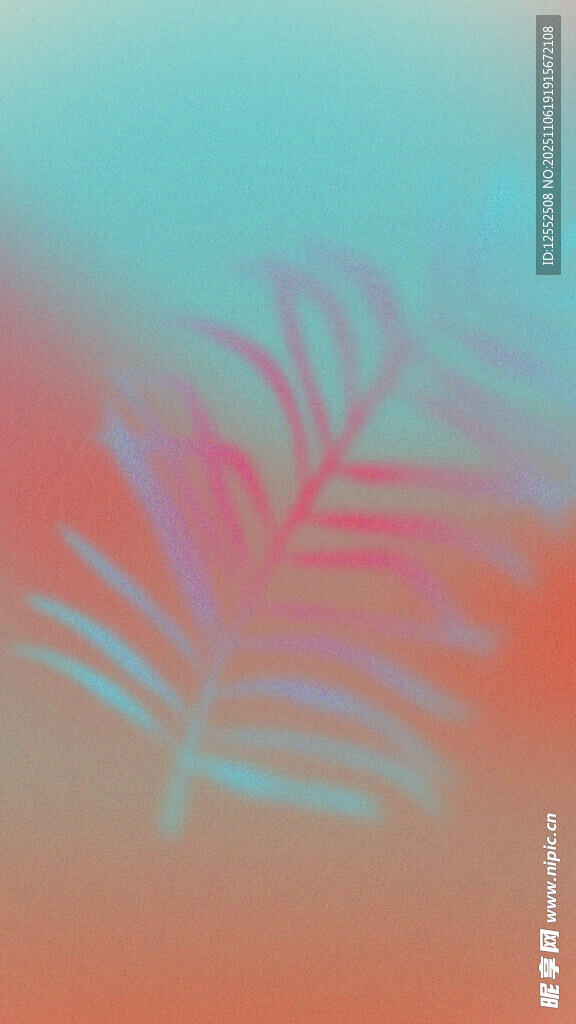 夢(mèng)幻漸變背景中的葉片圖案