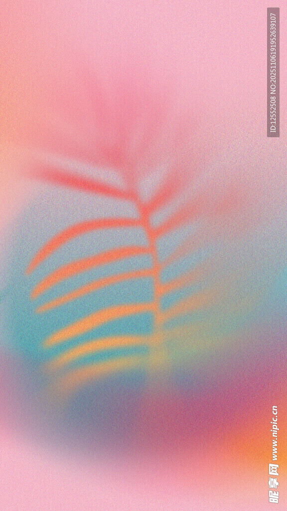 夢幻漸變背景中的葉片