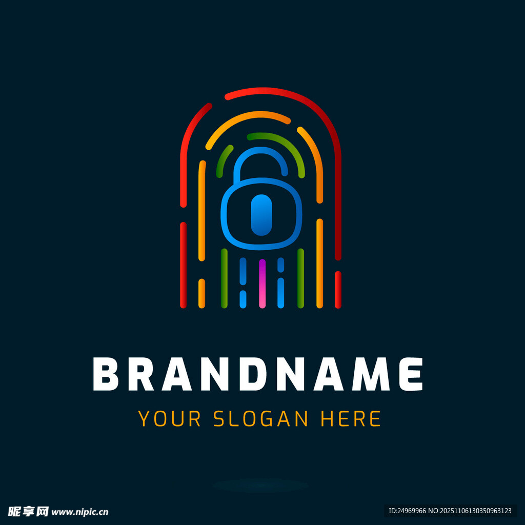 彩色鎖形創(chuàng)意品牌標志