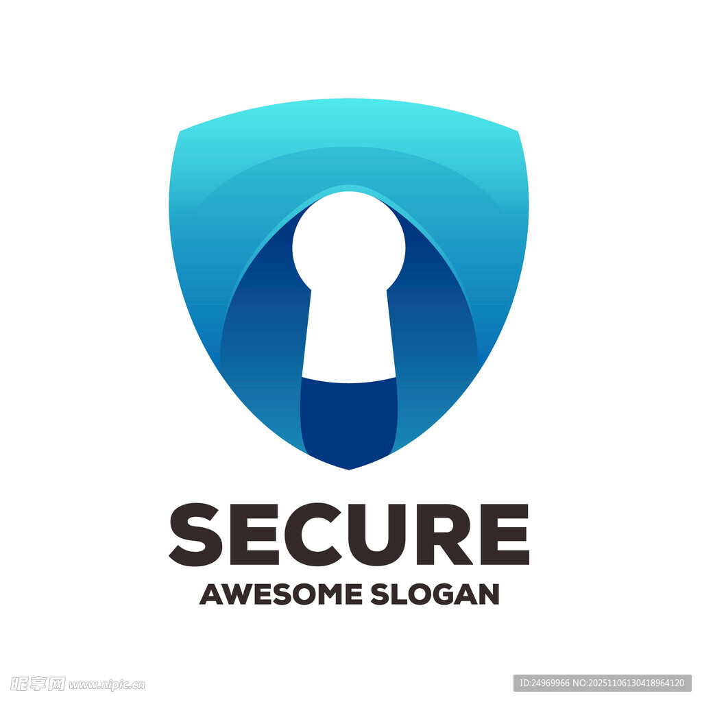 安全盾牌鎖標(biāo)志設(shè)計(jì)