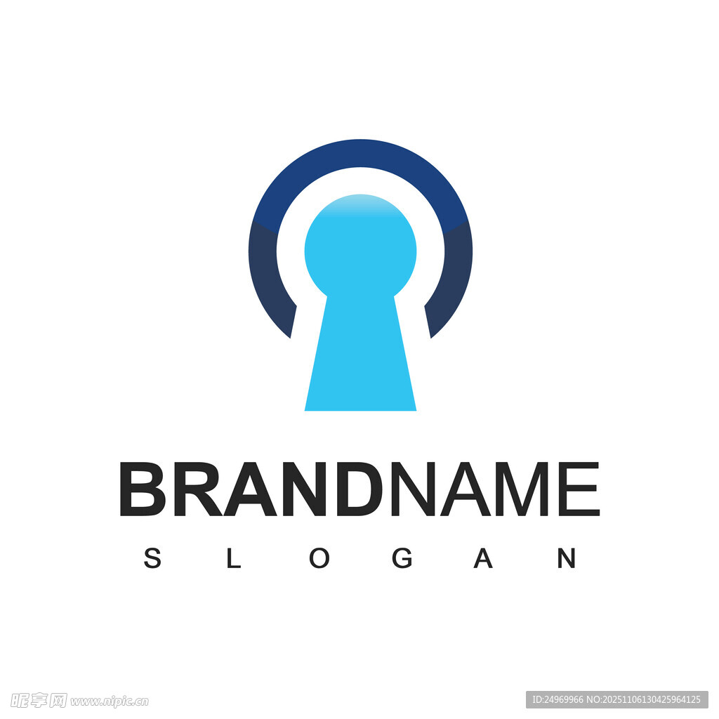 簡約鑰匙孔風格品牌標志