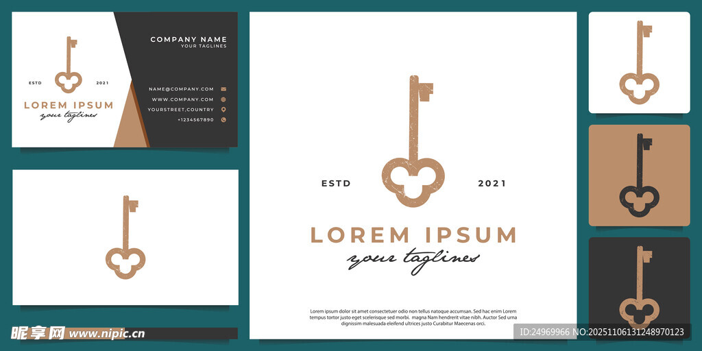 心形鑰匙標(biāo)志設(shè)計展示