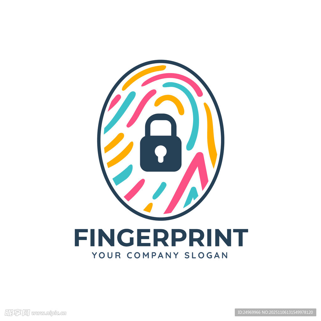 指紋鎖創(chuàng)意標(biāo)志設(shè)計(jì)