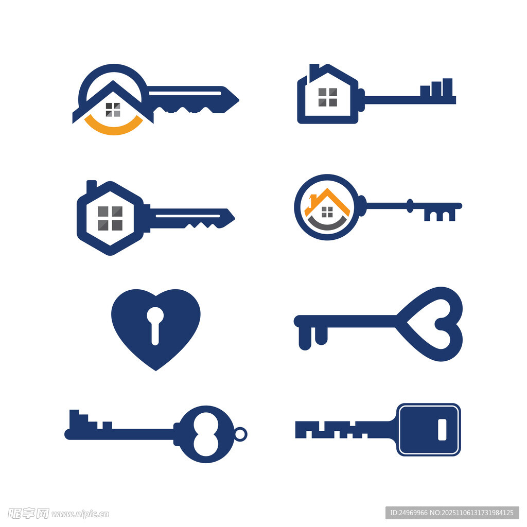 多樣鑰匙圖標(biāo)集合
