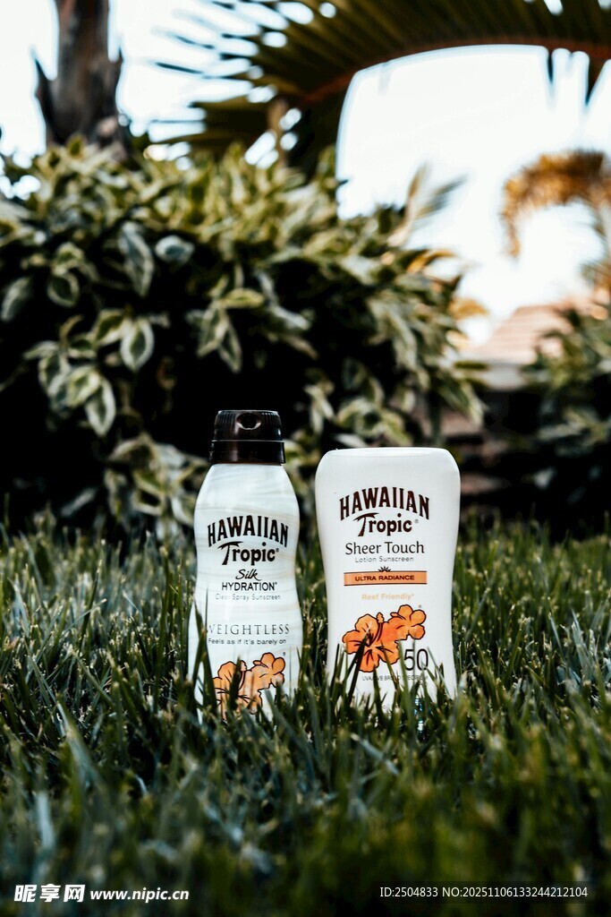 草地上的兩罐飲品