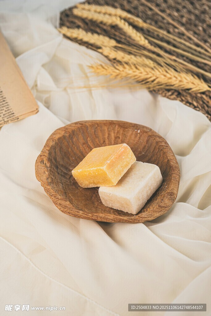 天然手工皂與麥穗靜物